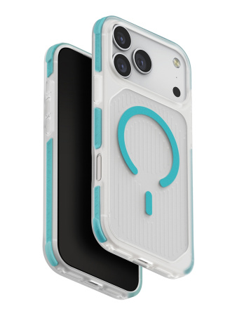 Чехол Uniq Combat Active с MagSafe для iPhone 17 Pro Max, Frost Clear/Turquoise