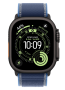 Apple Watch Ultra 3 (2025), 49 мм корпус из титана цвета «Black», ремешок Trail Loop размера, цвета «Blue/Bright Blue»