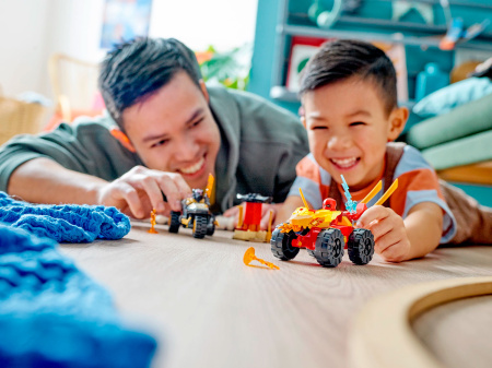 Конструктор LEGO Ninjago - Кай и Рас: Битва на машине и мотоцикле (71789)