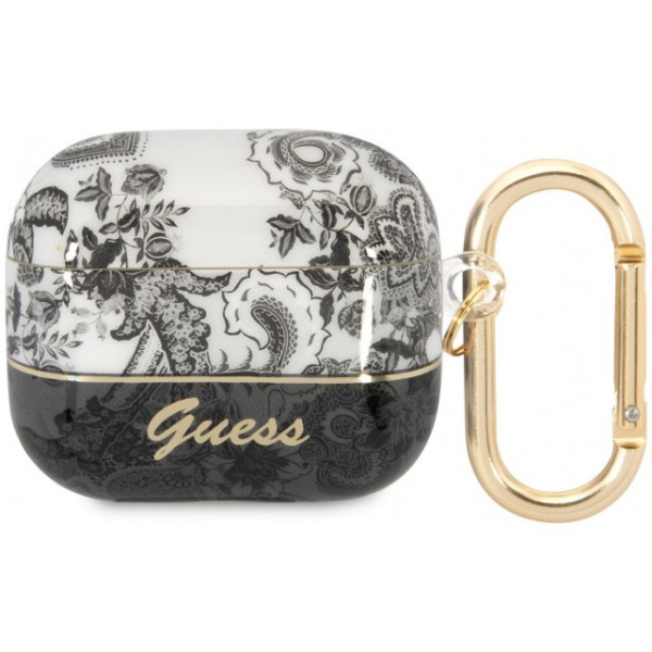 Чехол с карабином Guess TPU Toile de Jouy для AirPods 3, цвет Серый (GUA3HGPLHG)