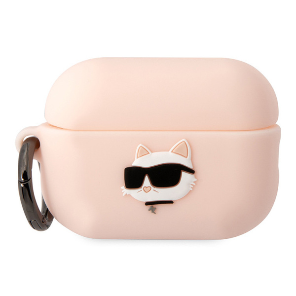 Чехол Karl Lagerfeld Silicone case with ring NFT 3D Choupette для Airpods Pro 2 (2022), цвет розовый (KLAP2RUNCHP)