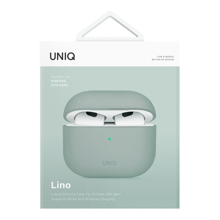 Чехол Uniq LINO Liquid silicone Iceplant Green для Airpods 4 чехол, зеленый