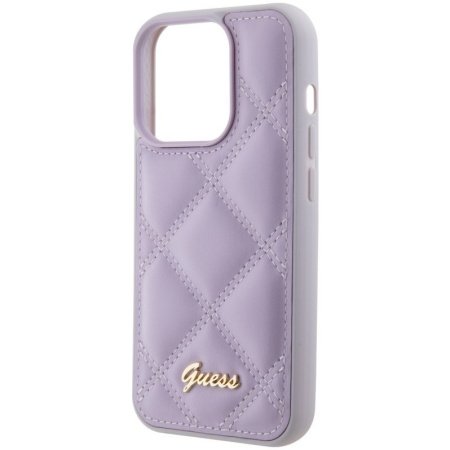 Чехол Guess PU Quilted with Script metal logo Hard для iPhone 15 Pro Max, цвет Фиолетовый