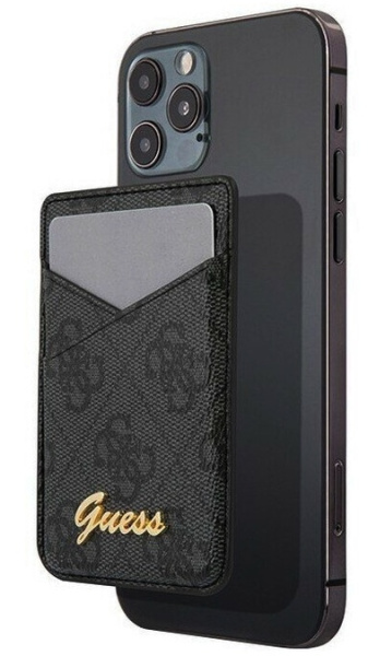 Магнитный картхолдер CG Mobile Guess Wallet Cardslot Magsafe 4G Trangle Logo, цвет Черный (GUWMS4GTLBK)