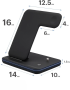 Беспроводная зарядная станция Qi Charger Station 15W 3in1, Black