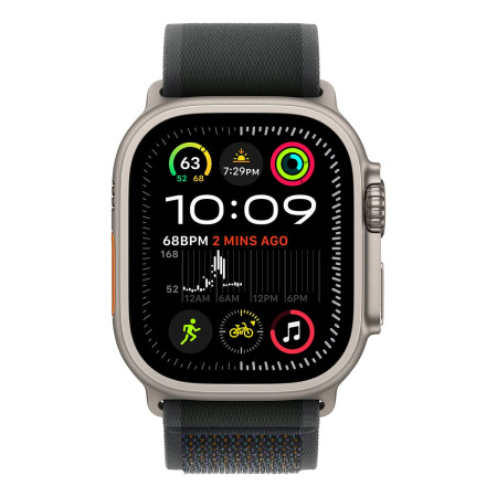 Apple Watch Ultra 2 (2024), 49 мм корпус из титана цвета «Natural», ремешок Trail Loop цвета «Black»