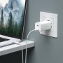 Сетевое зарядное устройство Wall Charger USB-C + USB-С, 65Вт, PD, GaN, белый
