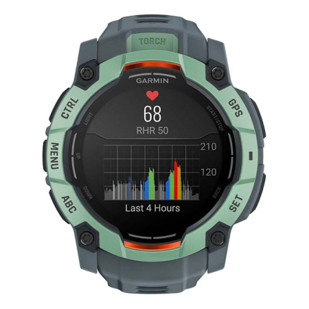 Смарт часы Garmin INSTINCT 3 AMOLED 50мм Neo Tropic, зеленый с серым ремешком