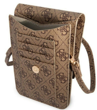 Cумка CG Mobile Guess Wallet Bag 4G with Big Metal Logo для смартфонов, цвет Коричневый (GUWBG4GFBR)