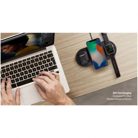 Uniq Беспроводное CЗУ Aereo 3-in-1 wireless charger (7.5/10W) Black