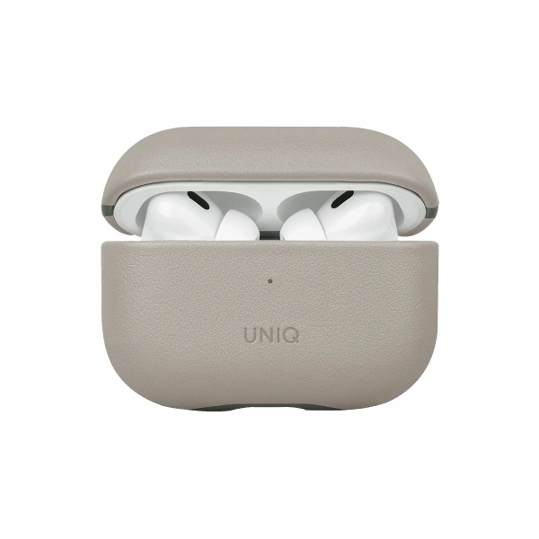 Чехол Uniq Lyden DS Leatherette with handstrap для Airpods Pro 2, Ivory/Lychen Green