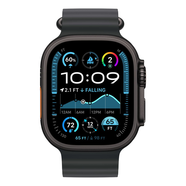 Apple Watch Ultra 2 (2024), 49 мм корпус из титана цвета «Black», ремешок Ocean Band цвета «Black»