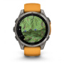 Смарт часы Garmin Fenix 8, 47 мм, AMOLED, Sapphire Titanium with spark orange/graphite silicone band
