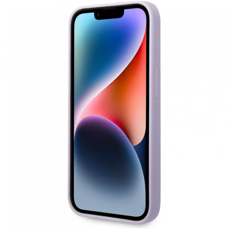 Чехол CG Mobile Guess Liquid silicone Plate metal logo Hard (MagSafe) для iPhone 14 Pro, цвет Сиреневый