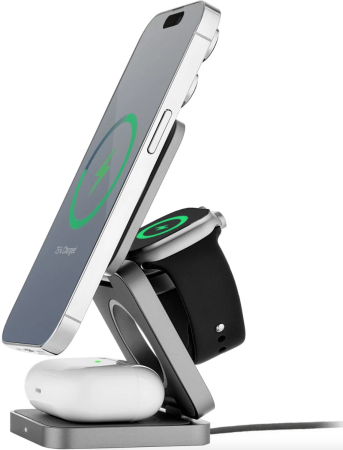 Беспроводное зарядное устройство uBear Balance 3in1 Magnetic Wireless Charger, цвет:серый