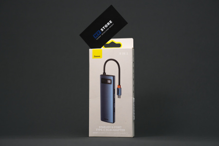 Хаб Baseus Metal Gleam Series 8-in-1 Multifunctional Type-C HUB Docking Station 30Hz Version, Синий (WKWG000103)