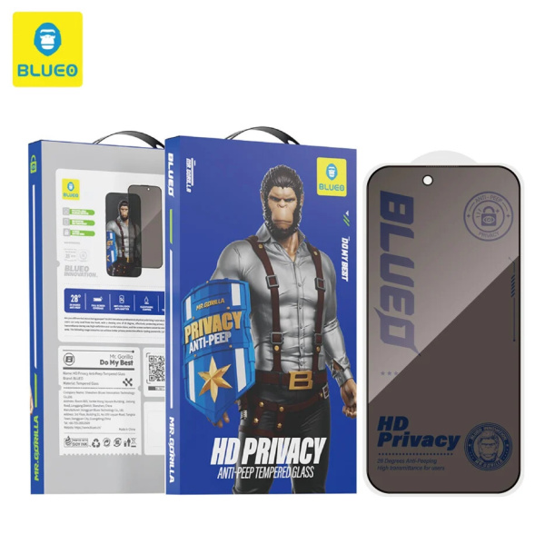 Защитное стекло BlueO для iPhone 18 Pro, Anti-Peep (Анти-Шпион)