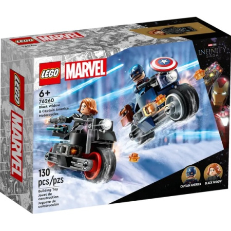 Конструктор LEGO Super Heroes - Черная вдова и Капитан Америка на мотоциклах (76260)