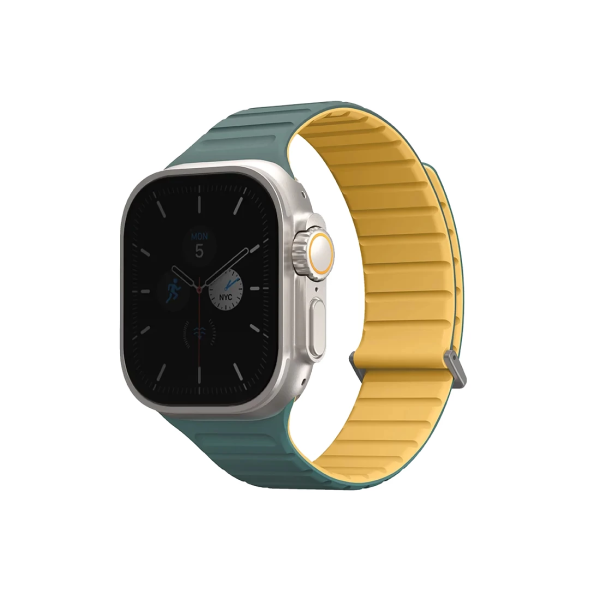 Ремешок Uniq Revix EVO reversible Magnetic Viridian для Apple Watch 49/45/44/42 mm, Green/Burnt Yell