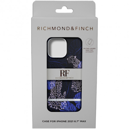 Чехол Richmond & Finch для iPhone 13 Pro Max, цвет "Синий гепард" (Blue Cheetah) (R47011)