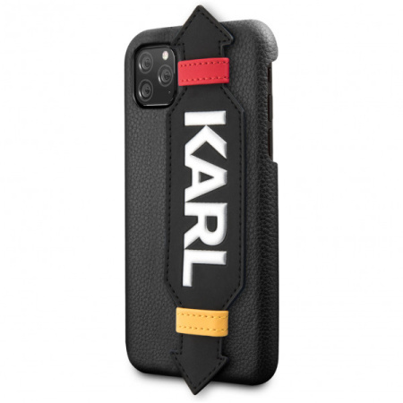 Чехол CG Mobile Karl Lagerfeld PU Leather with strap Karl logo Hard для iPhone 11 Pro, цвет Черный (KLHCN58HDAWBK)