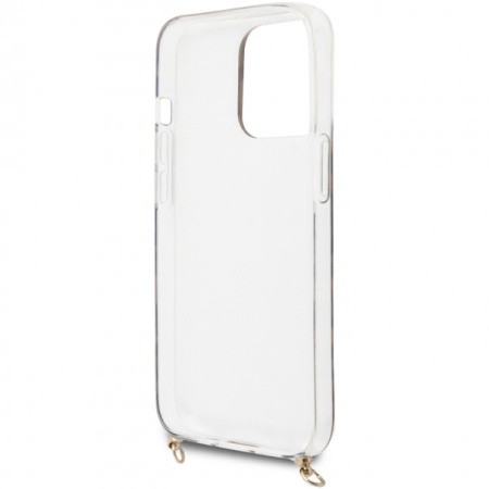 Чехол CG Mobile Guess PC/TPU Leopard Hard + Gold crossbody chain для iPhone 13 Pro, цвет Леопард/Золотая цепь (GUHCP13LKBCLE)