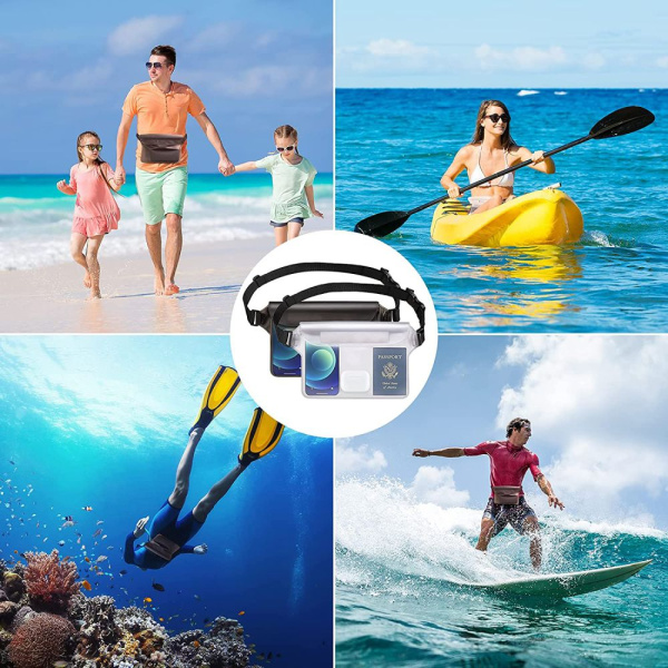 Защитная водонепроницаемая сумка Tech-Protect Universal Waterproof Pouch, Grey/Clear