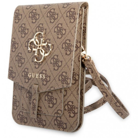 Cумка CG Mobile Guess Wallet Bag 4G with Big Metal Logo для смартфонов, цвет Коричневый (GUWBG4GFBR)