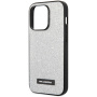 Чехол CG Mobile Karl Lagerfeld Solid glitter Plaque logo Hard для iPhone 14 Pro, цвет серебристый