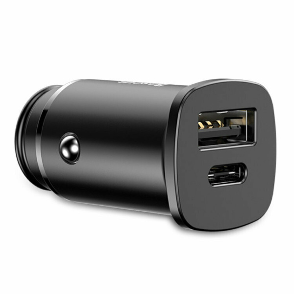 Baseus АЗУ Square metal USB-C PD +USB QC4.0 30W Black