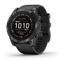 Смарт часы Garmin Epix Pro (Gen 2) Standard Edition 51 mm Slate Grey, титановый угольно-серый, DLC, черный силиконовый ремешок