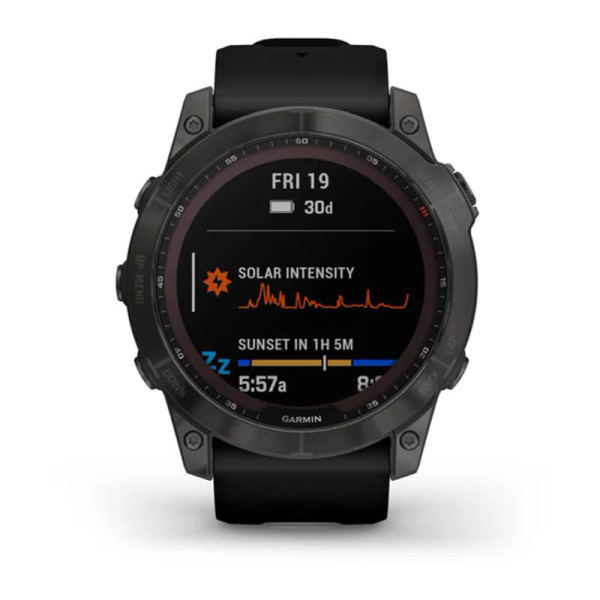 Смарт часы Garmin Fenix 7X Sapphire Solar Carbon Gray, титановый угольно-серый