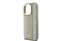 Чехол DKNY PU Checkered Metal logo Hard Beige (MagSafe) для iPhone 15 Pro, бежевый