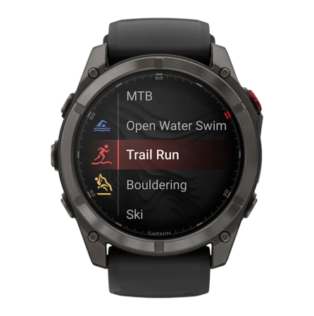 Смарт часы Garmin fenix 8 Pro, 51 мм, AMOLED, титан с DLC, сапфир, каштановый кожаный ремешок, силиконовый ремешок цвета «графитовый/чёрный»