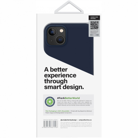 Чехол Uniq LINO для iPhone 14 Plus, цвет Синий (Blue) (IP6.7M(2022)-LINOBLU)