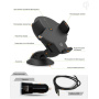 Держатель Onetto Charging Car&Desk Mount Easy Flex Wireless на гелевой присоске с беспроводной зарядкой, цвет Черный (EWC-3000)