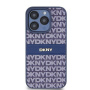 Чехол DKNY PU Repeat texture Tonal stripe Metal logo Hard Blue для iPhone 15 Pro, синий