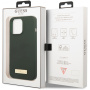 Чехол CG Mobile Guess Liquid silicone Plate metal logo Hard (MagSafe) для iPhone 13 Pro Max, цвет Зеленый (GUHMP13XSPLA)