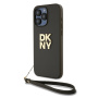 Чехол DKNY PU Stack metal logo Hard + Hand strap Green для iPhone 15 Pro, зелёный