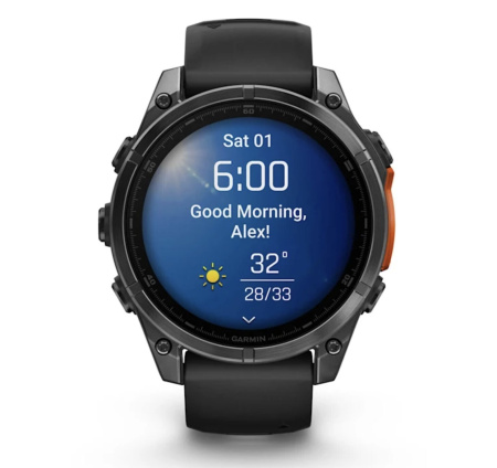 Смарт часы Garmin Fenix 8, 47 мм, AMOLED, Slate Gray with black silicone band