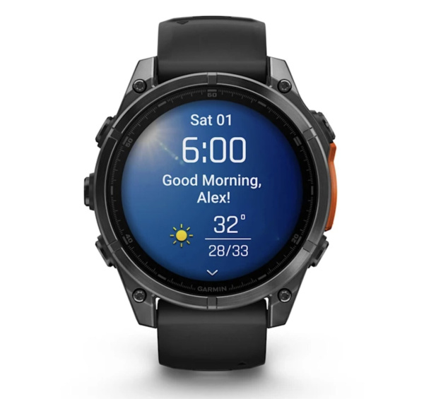 Смарт часы Garmin Fenix 8, 47 мм, AMOLED, Slate Gray with black silicone band