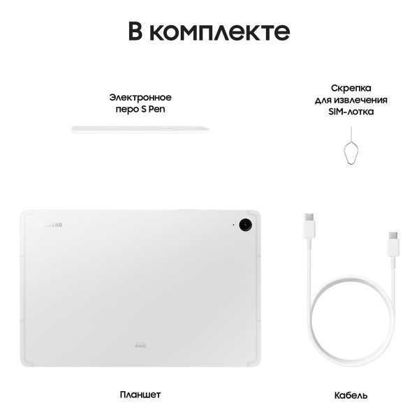 Samsung Galaxy Tab S9 FE 10,9" (2024) Wi-Fi 8/256Gb Silver, серебристый
