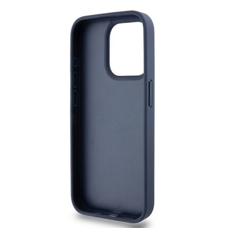 Чехол DKNY PU Repeat texture Tonal stripe Metal logo Hard Blue для iPhone 15 Pro, синий