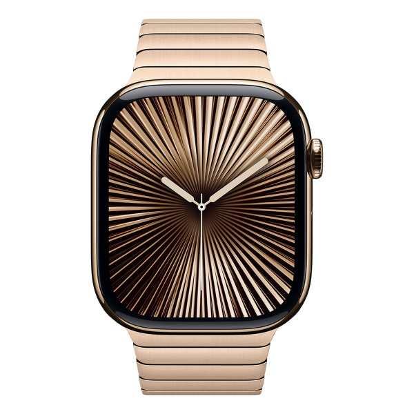 Apple Watch Series 10, 46 мм корпус из титана цвета «Gold», ремешок Link Bracelet «Gold»