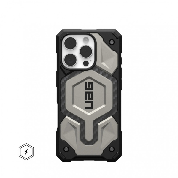 Чехол UAG Monarch Pro с MagSafe для iPhone 16 Pro, Titanium (114456113636)