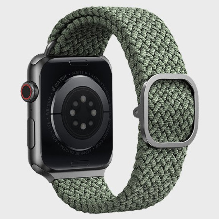 Ремешок Uniq Aspen Strap Braided для Apple Watch 42/44/45/49 мм, цвет Зеленый (44MM-ASPGRN)
