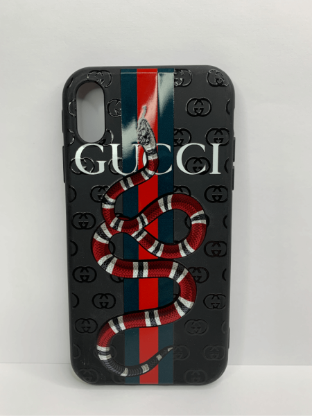 Чехол силиконовый для iPhone XR supreme Gucci 2, цвет Черный