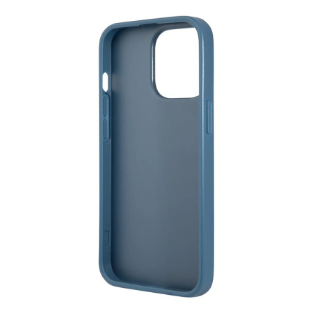 Чехол CG Mobile Guess PU 4G Double cardslot Metal triangle logo Hard для iPhone 13 Pro, цвет голубой (GUHCP13LP4TPB)