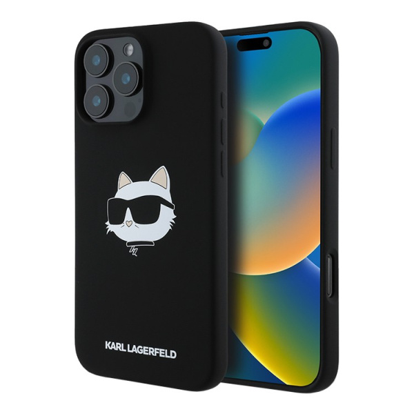 Чехол Karl Lagerfeld Liquid Silicone NFT Choupette Black (MagSafe) для iPhone 16 Pro Max, черный