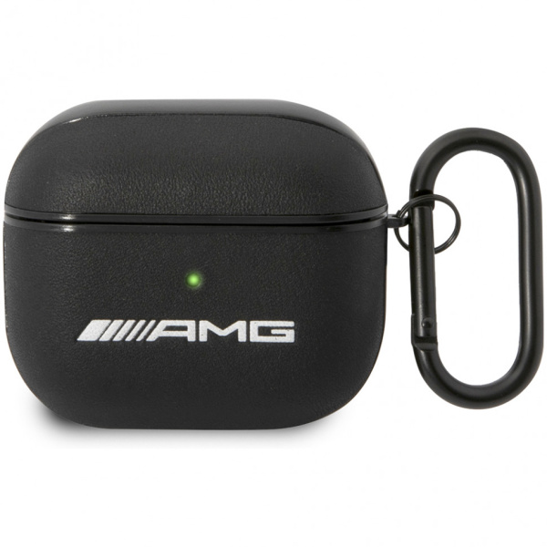 Чехол с карабином CG Mobile AMG Genuine leather with stamed logo для AirPods 3, цвет Черный (AMA3SLWK)